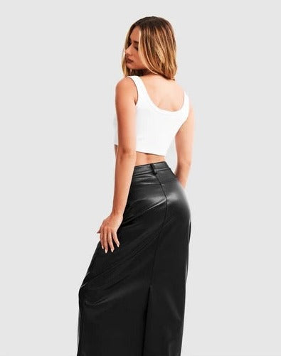 The Lennox Women Leather  Skirt