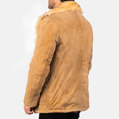 Furlong Beige Suede Leather Coat