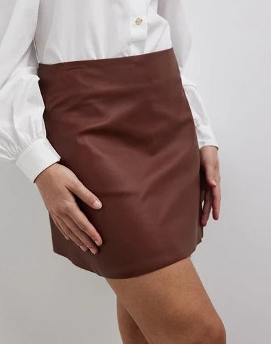 Women Leather Rockerfeller Skirt