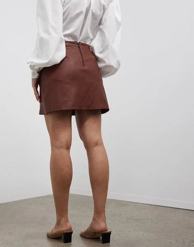 Women Leather Rockerfeller Skirt