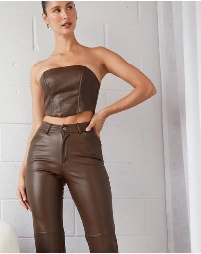 True Calling Faux Leather High Waisted Pants