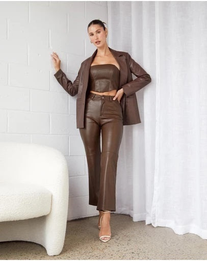 True Calling Faux Leather High Waisted Pants