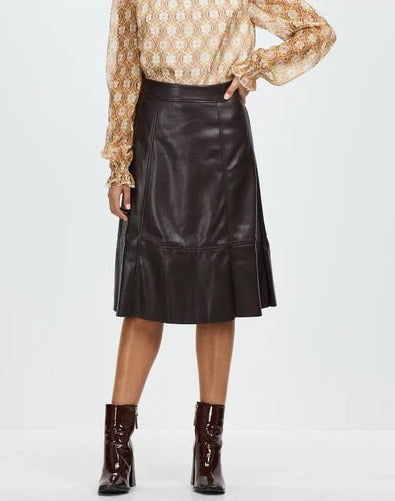 Women Leather Monika Midi Skirt