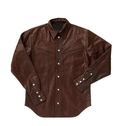 Dark Brown Leather Shirt