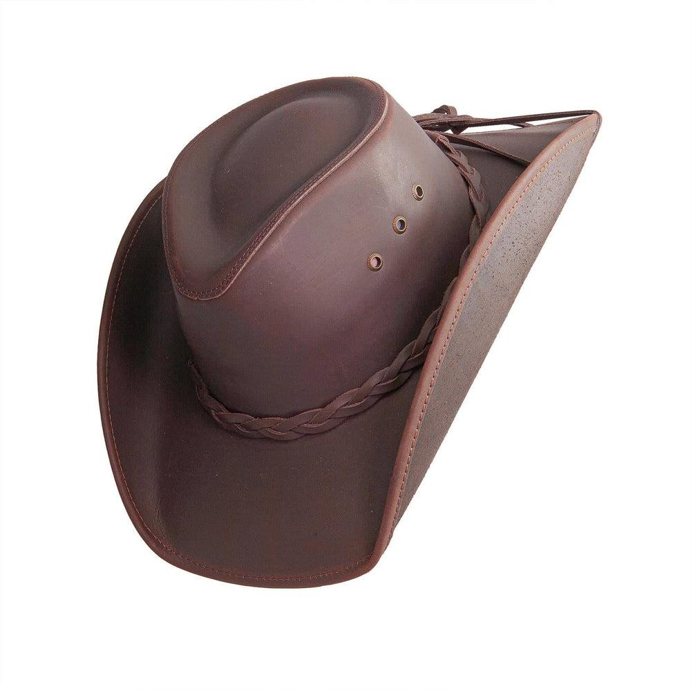 Hollywood Men's Leather Cowboy Hat