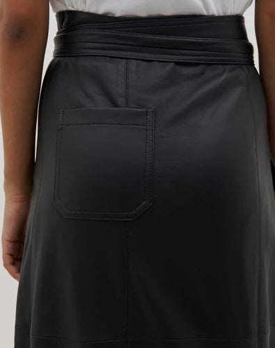 Women Leather Wrap Skirt