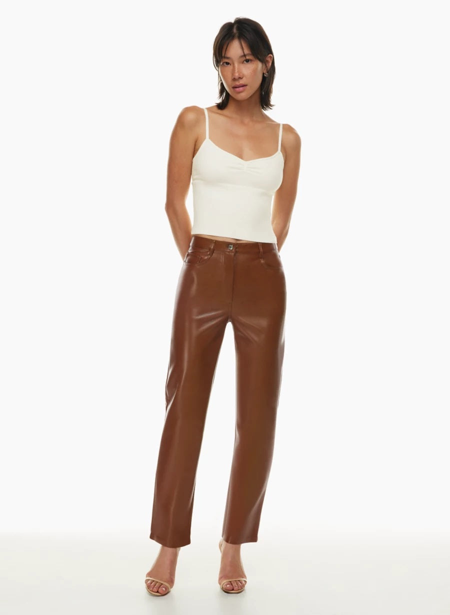 Women High-waisted Vegan Leather pants