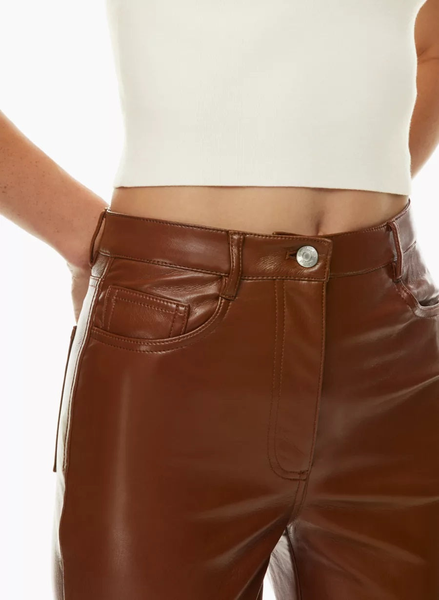 Women High-waisted Vegan Leather pants