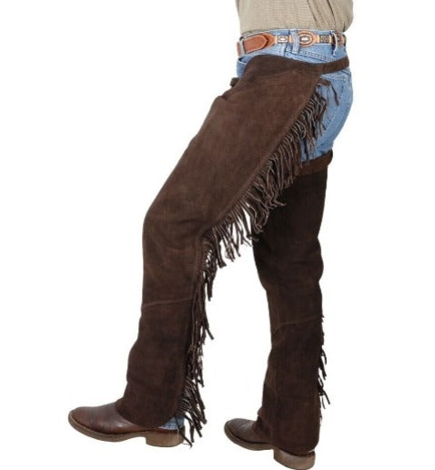 Suede Leather Dark Brown Chap Cowboy Horse Riding Pants Chinks Chaps For Ranch