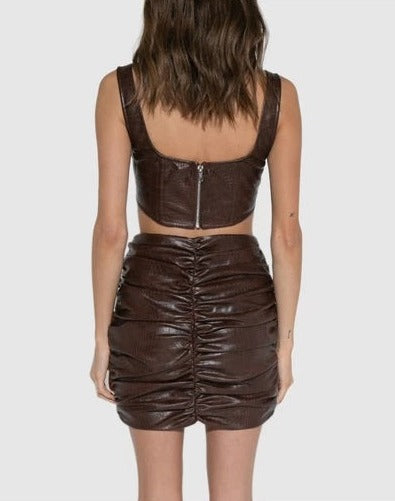 Women Leather Addy Skirt
