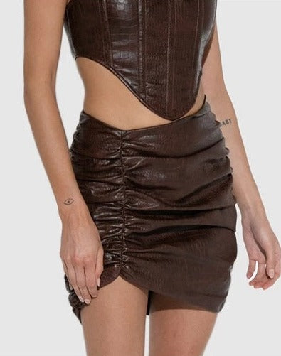 Women Leather Addy Skirt