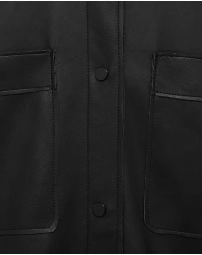 Faux Leather Overshirt