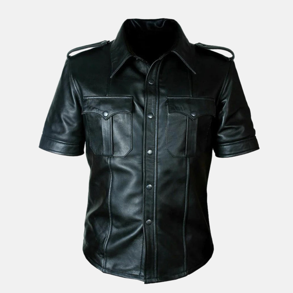 Leather Police Uniform Shirt