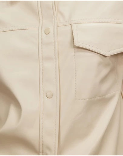 Faux Leather Short Sleeve Shirt