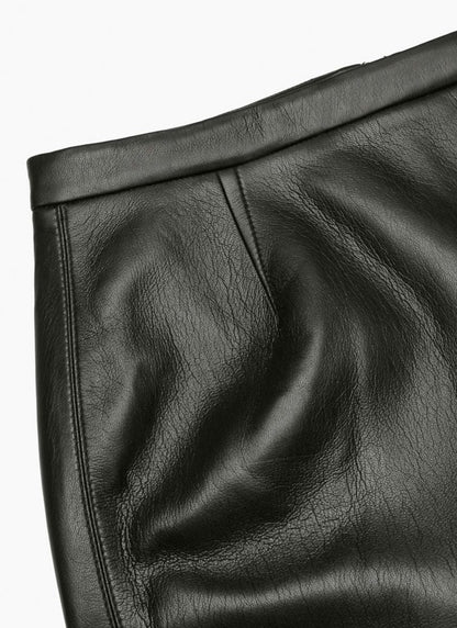 Women Leather Babycat Skirt