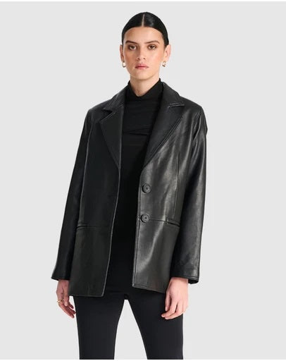 Charlotte Oversized Leather Blazer