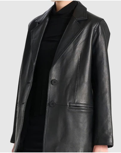 Charlotte Oversized Leather Blazer