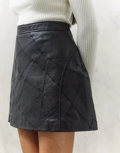 Ike Patchwork Women  Leather Skirt