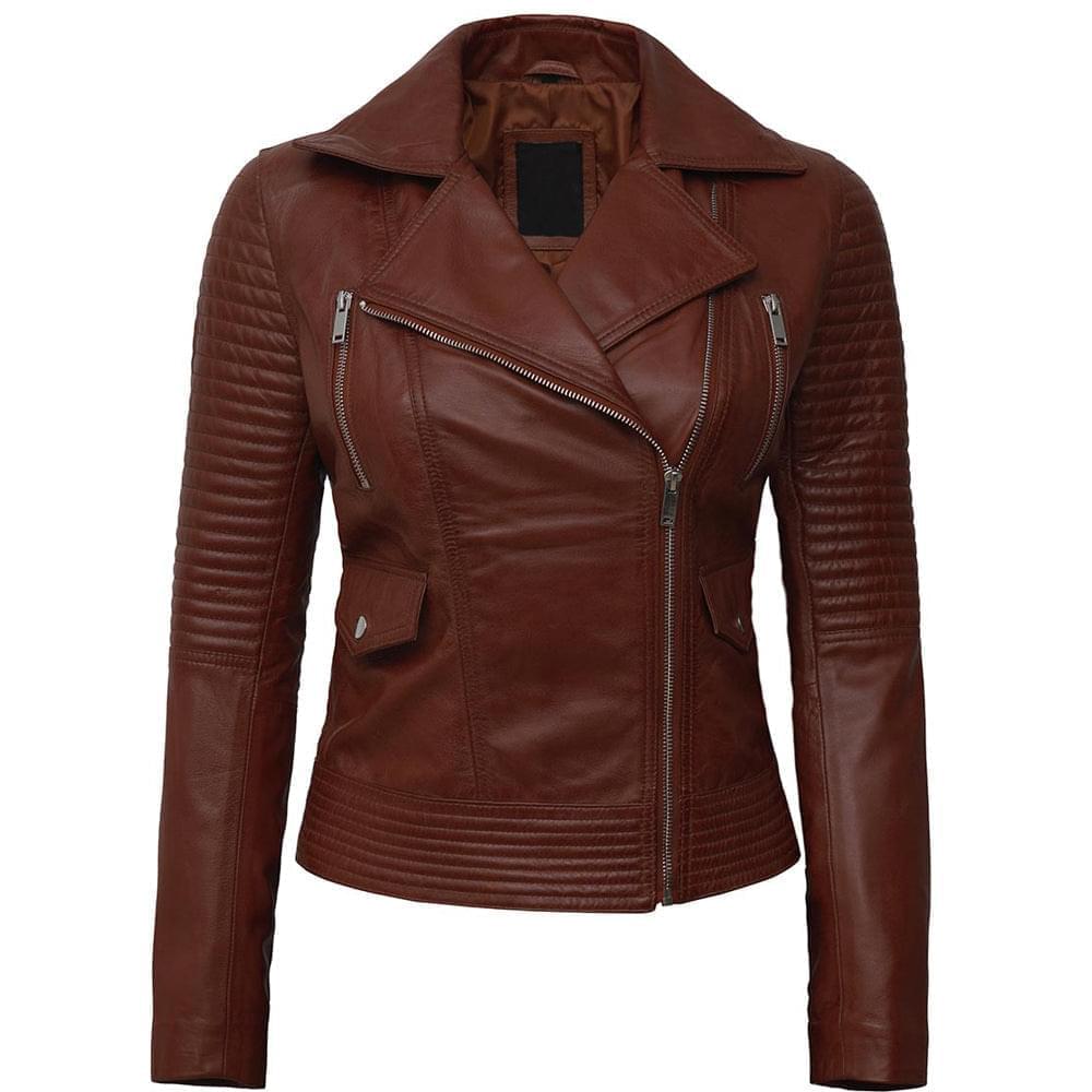 Brown Asymmetrical Leather Jacket