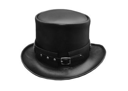 Rock Leather Conchu Band Rock Star Steampunk Singer Leather Top hat – Custom Made hat