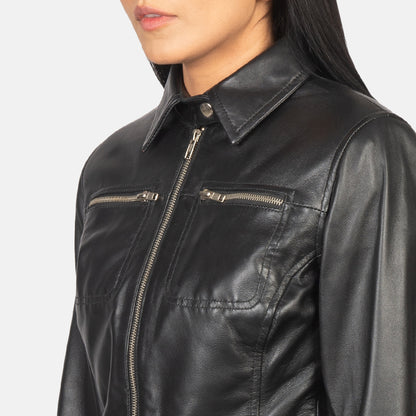 Tomachi Black Leather Jacket