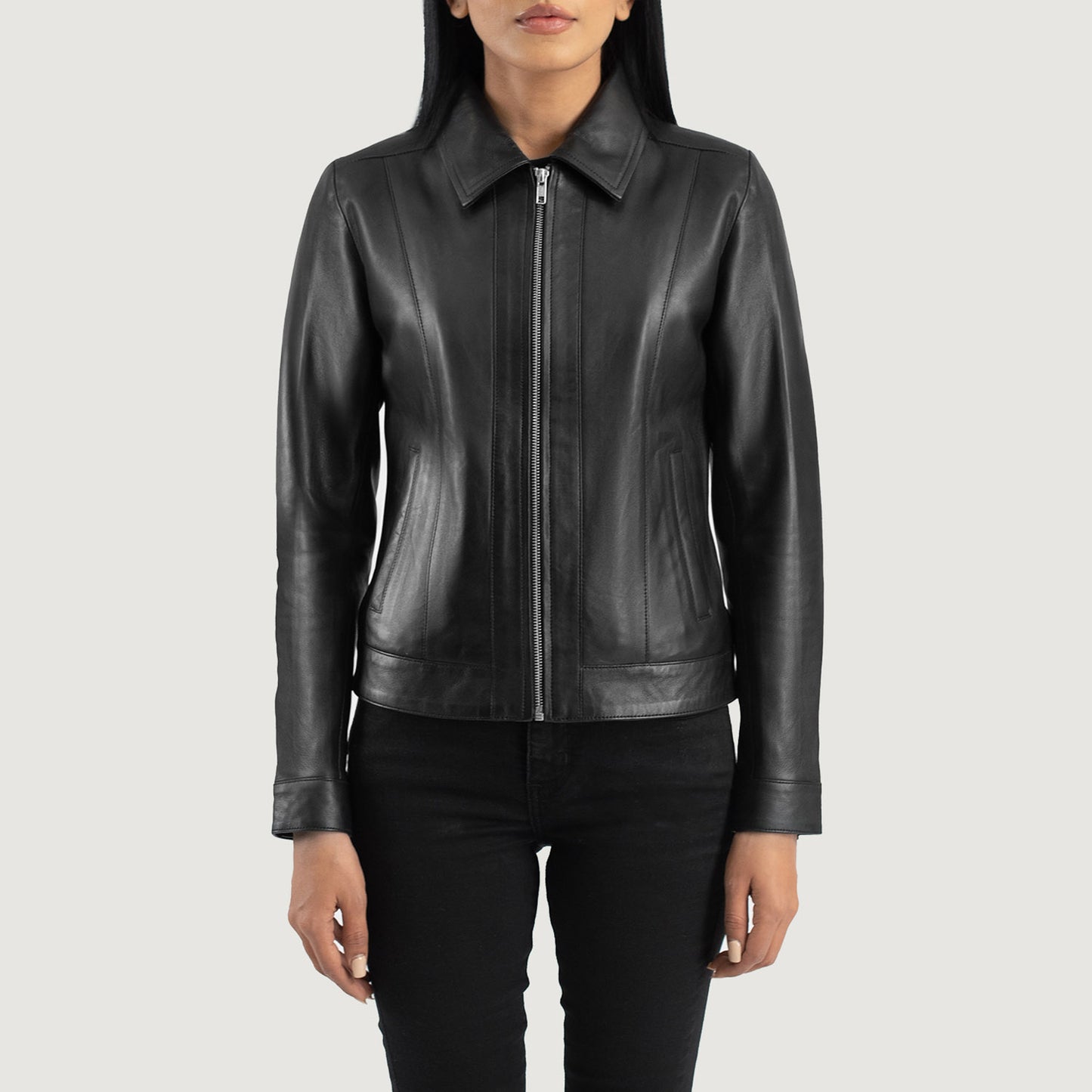 Vixen Black Classic Collar Leather Jacket