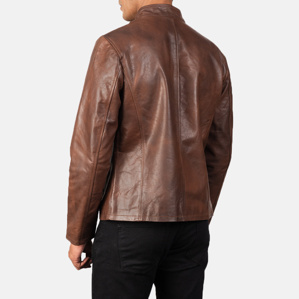 Alex Brown Leather Biker Jacket