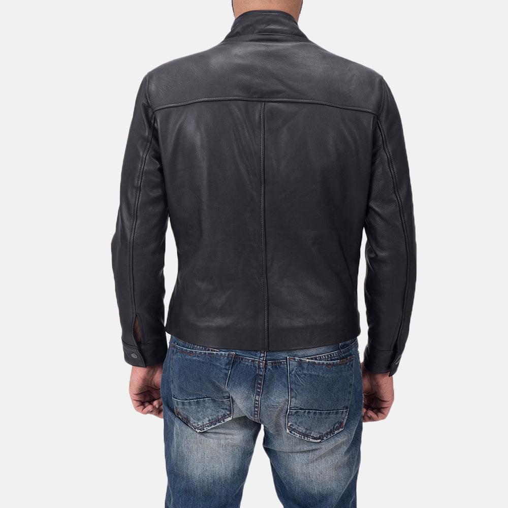 Austere Matte Black Leather Biker Jacket