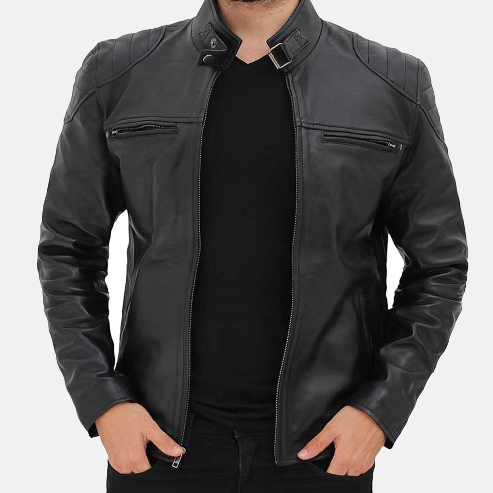 Black Leather Racer Jacket