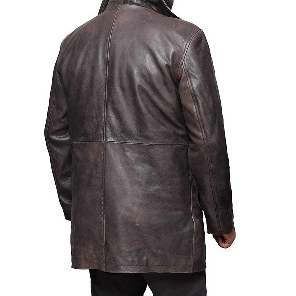 Brown 34 Length Coat for Men