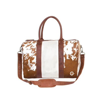 Brown and White Leather Bag