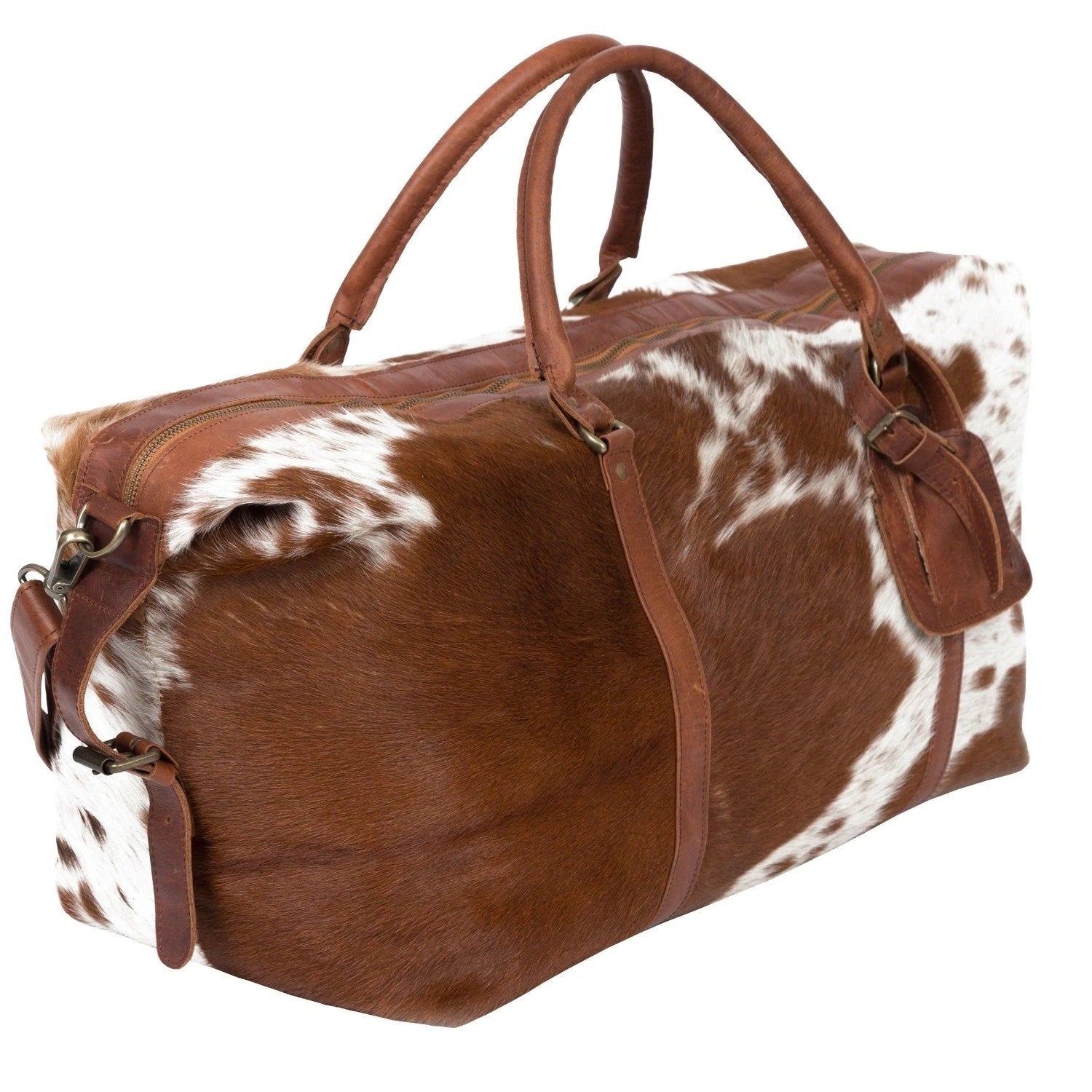 Brown & White Cowhide Bag