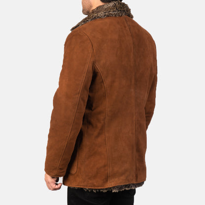 Furlong Brown Suede Leather Coat