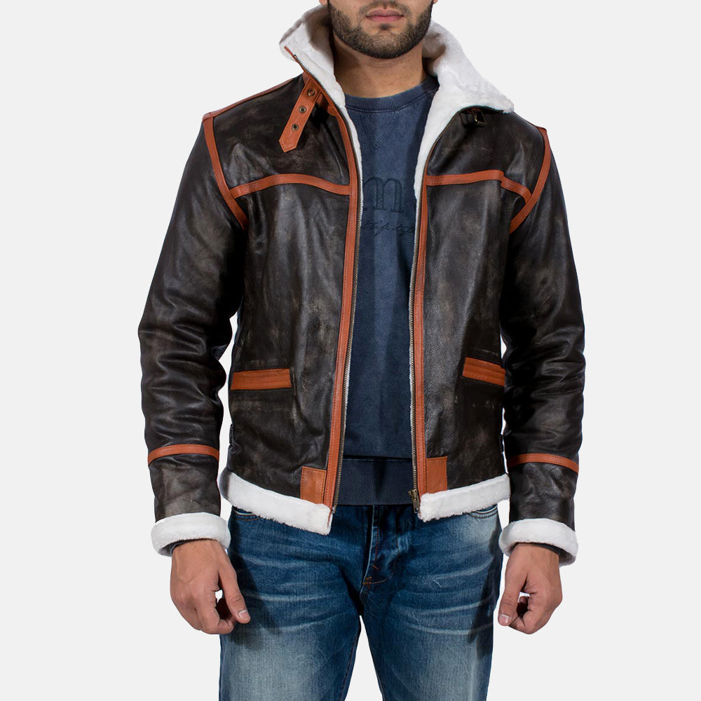 Alpine Brown Fur Leather Jacket 