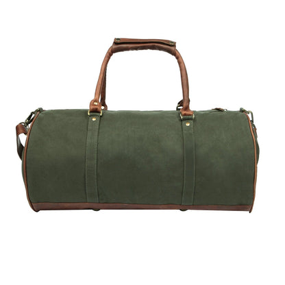 Green and Brown Leather Canvas