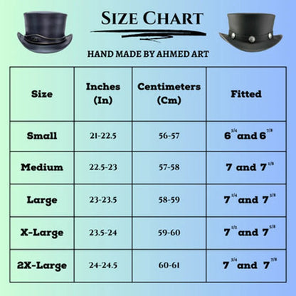 Mens Leather Top Hat unband Style Leather Hat