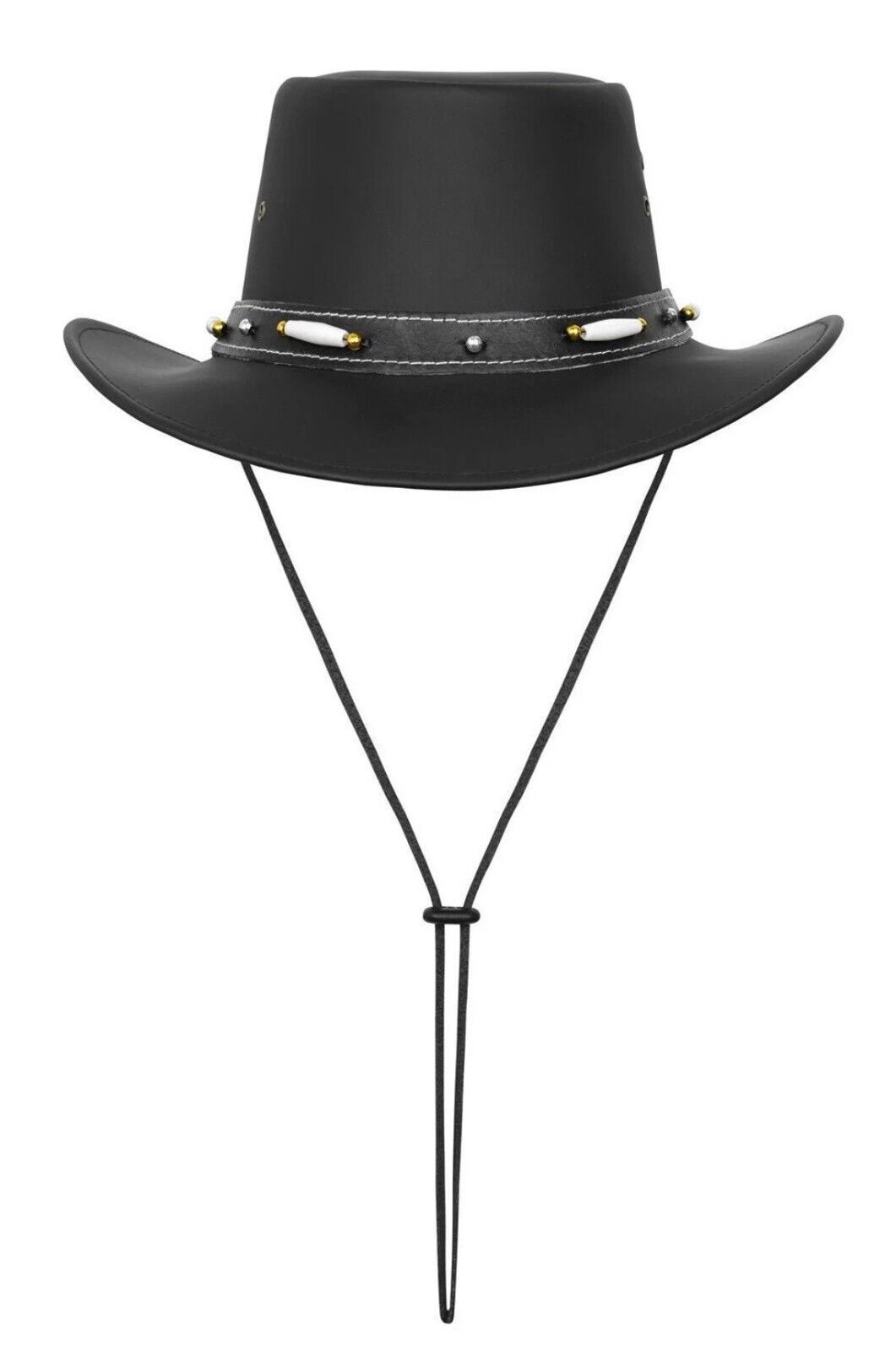 Australian Bush Hat Black Leather Cowboy Western