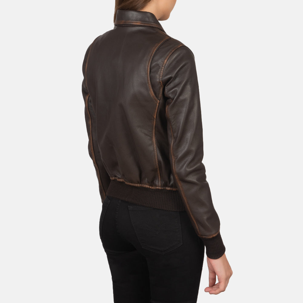 Westa A-2 Brown Leather Bomber Jacket