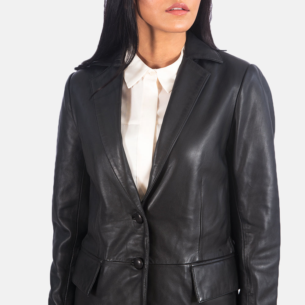 Marilyn Black Leather Blazer