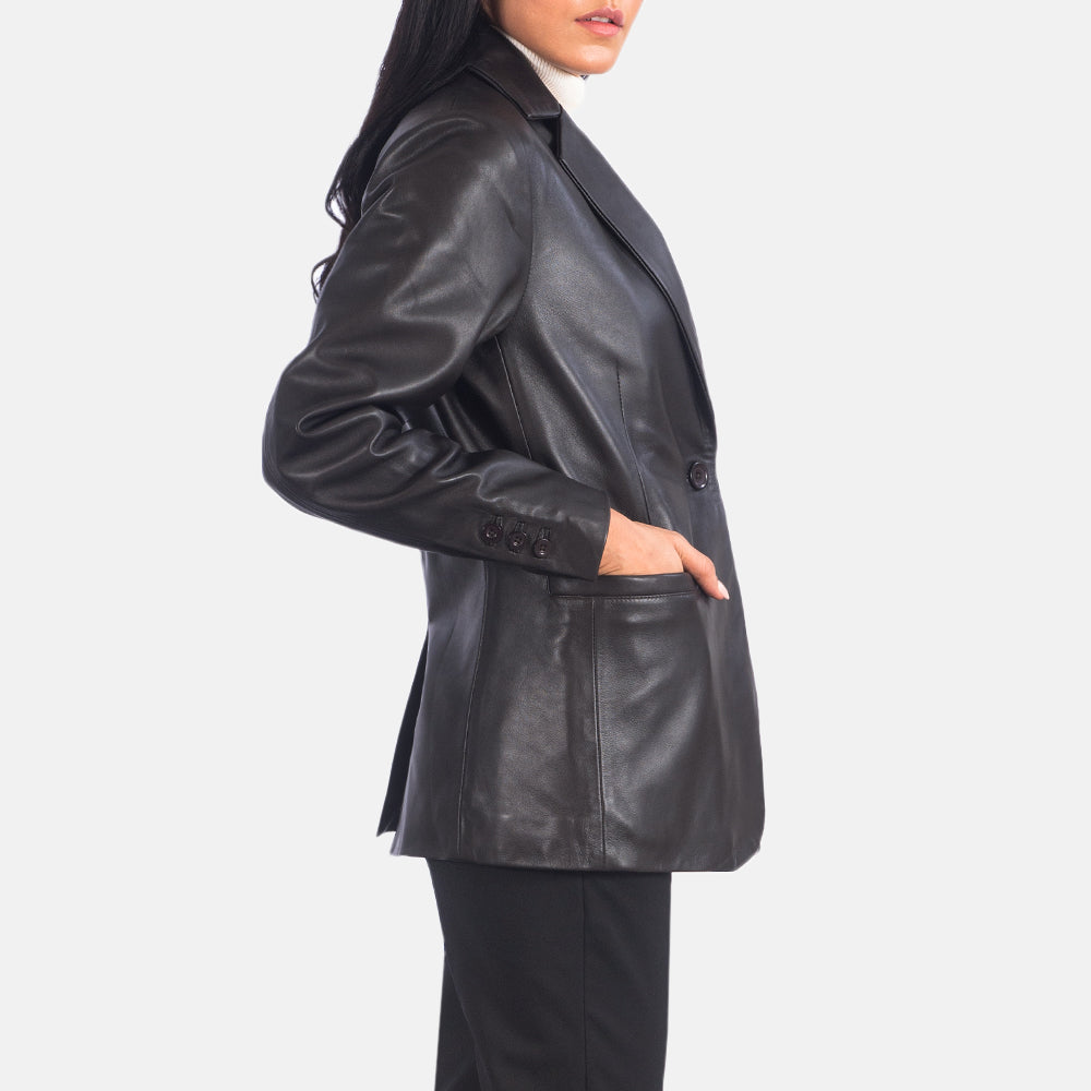 Norma Brown Leather Blazer