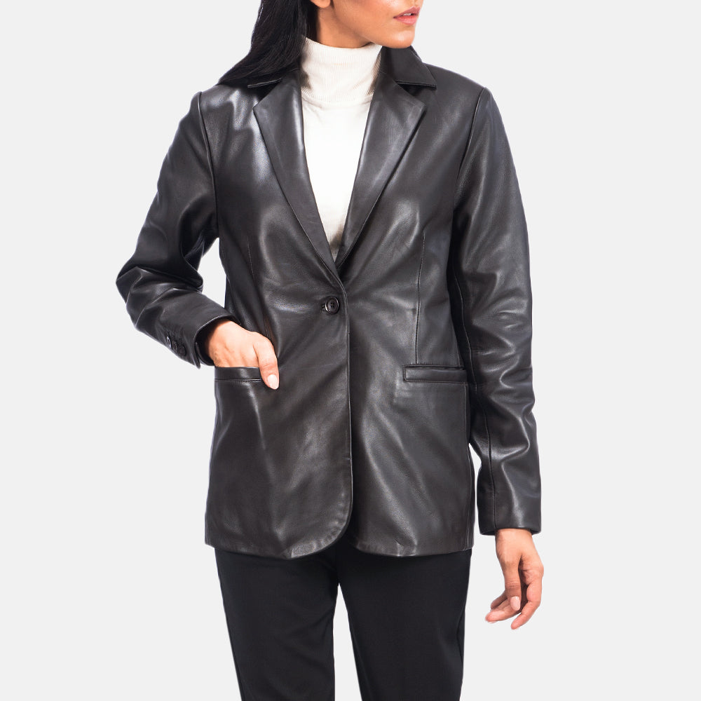 Norma Brown Leather Blazer