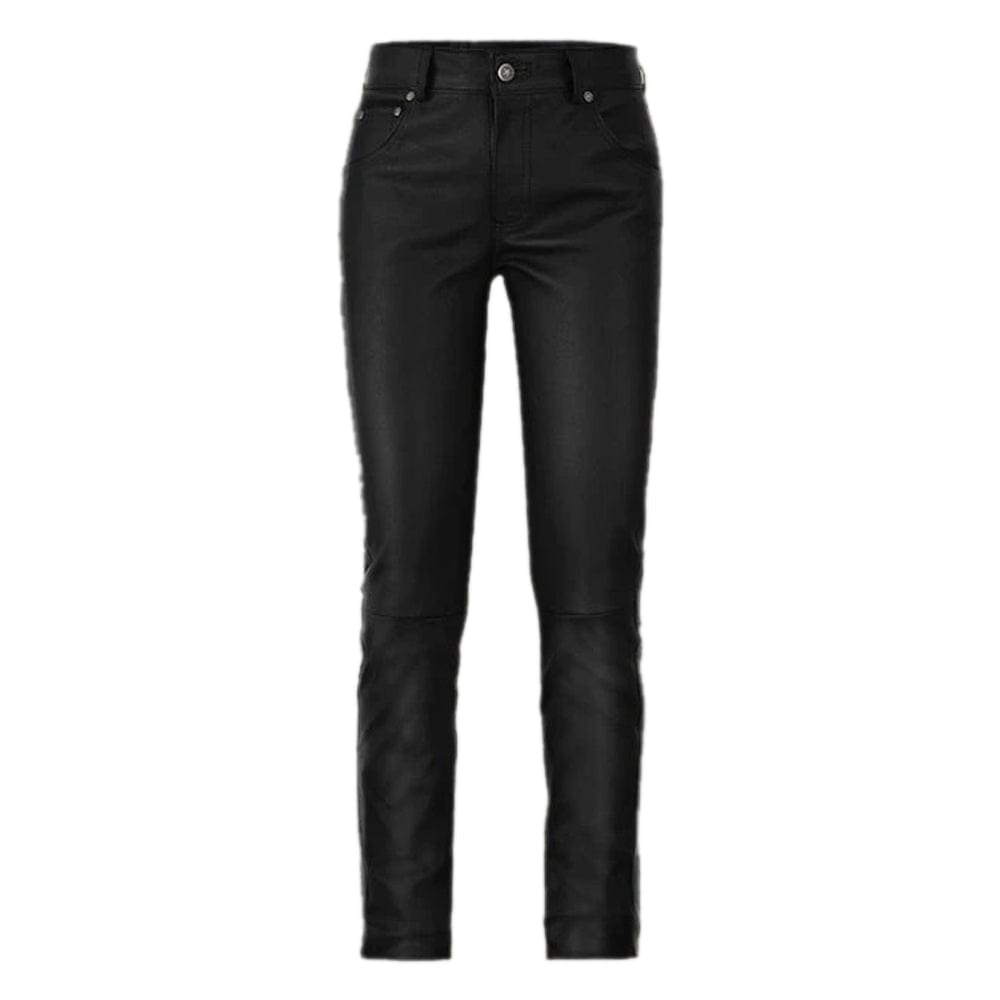 Black Stretch Leather Jeans