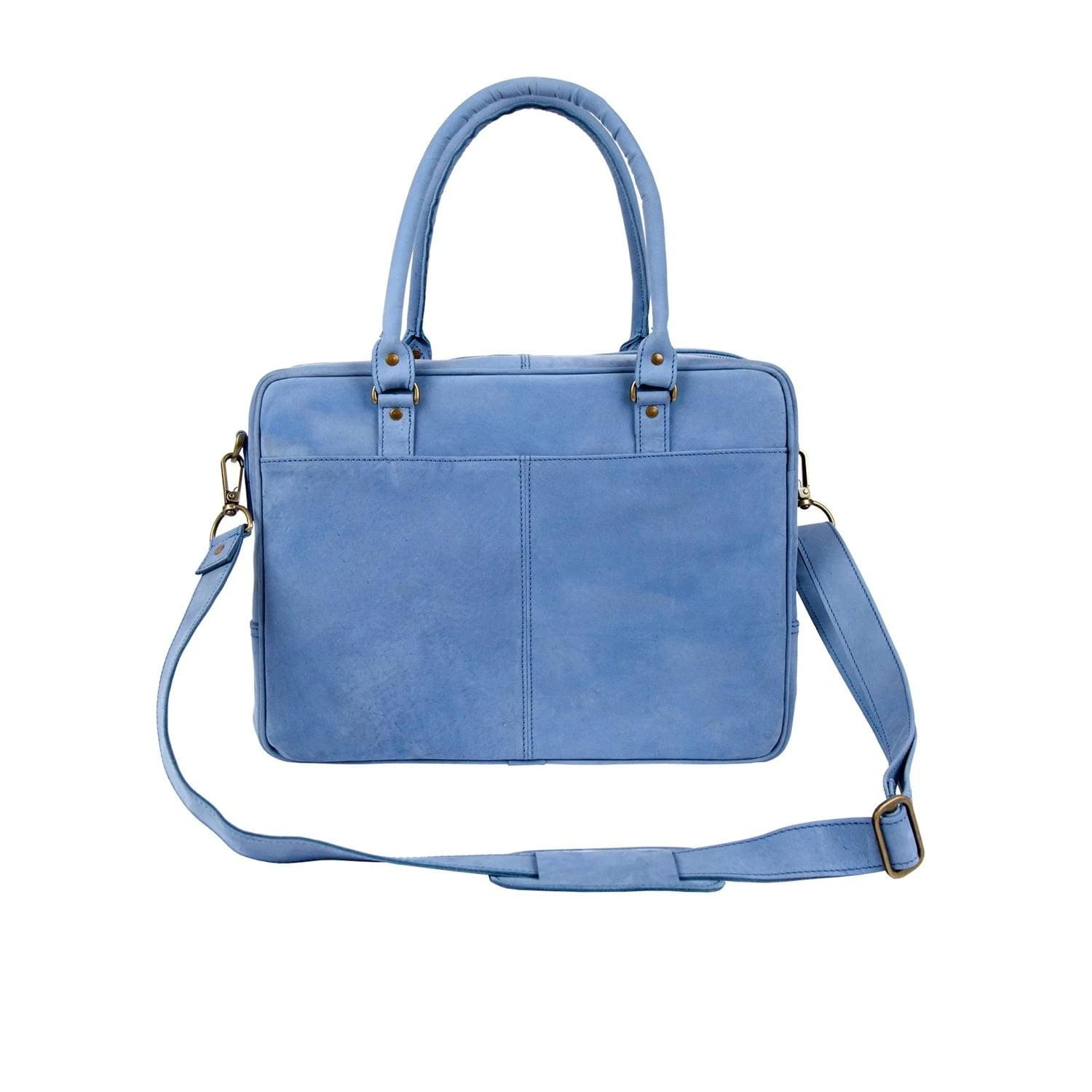 Blue Suede Leather Bag