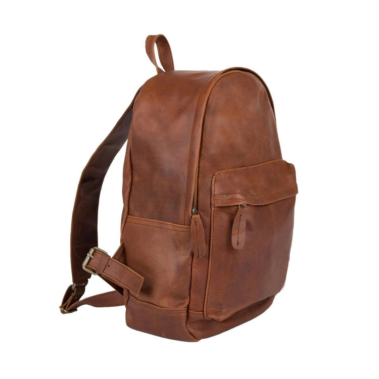 Brown Leather Vegan Backpack