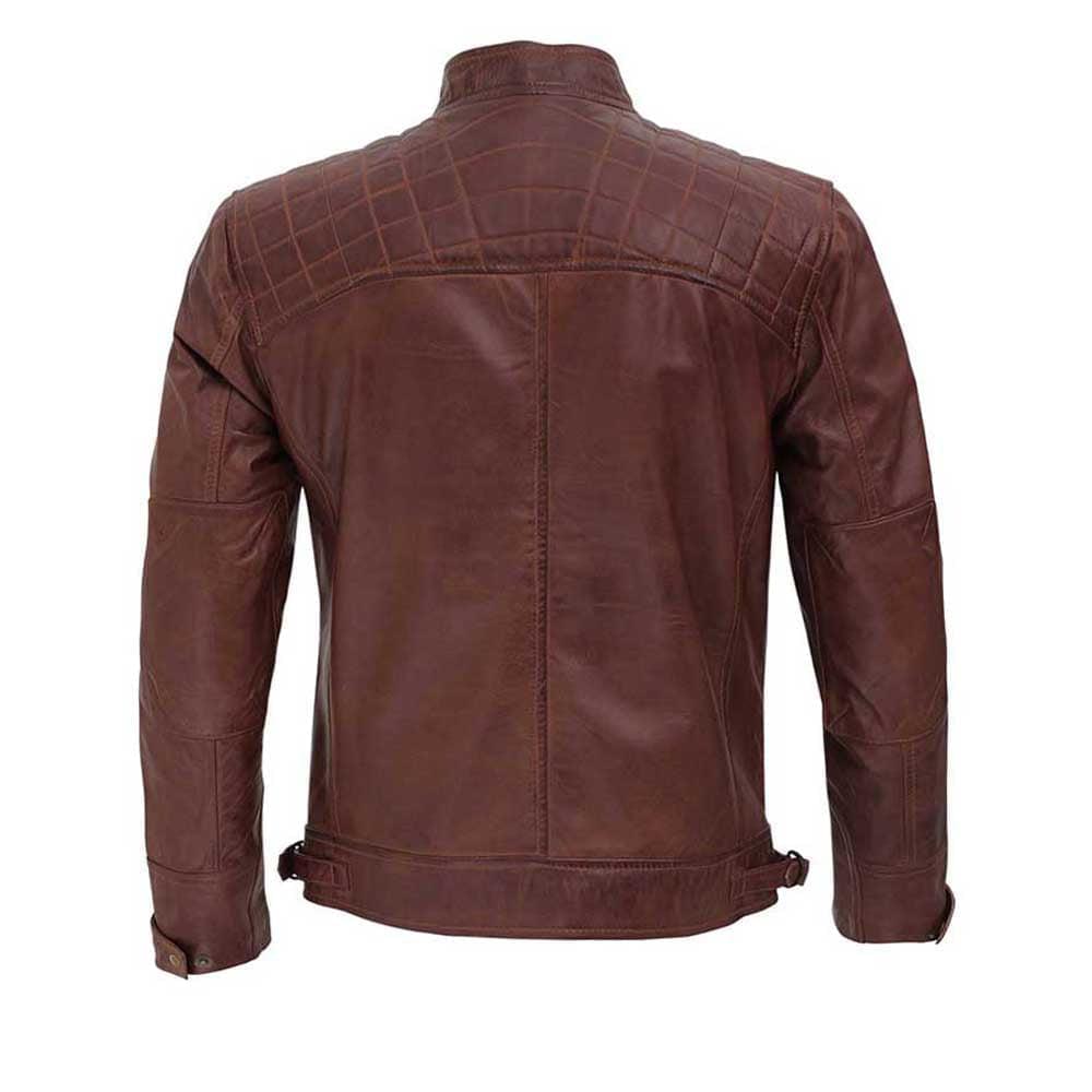 Brown Quilted Leather Jacket