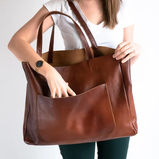 Cognac Brown Leather Bag