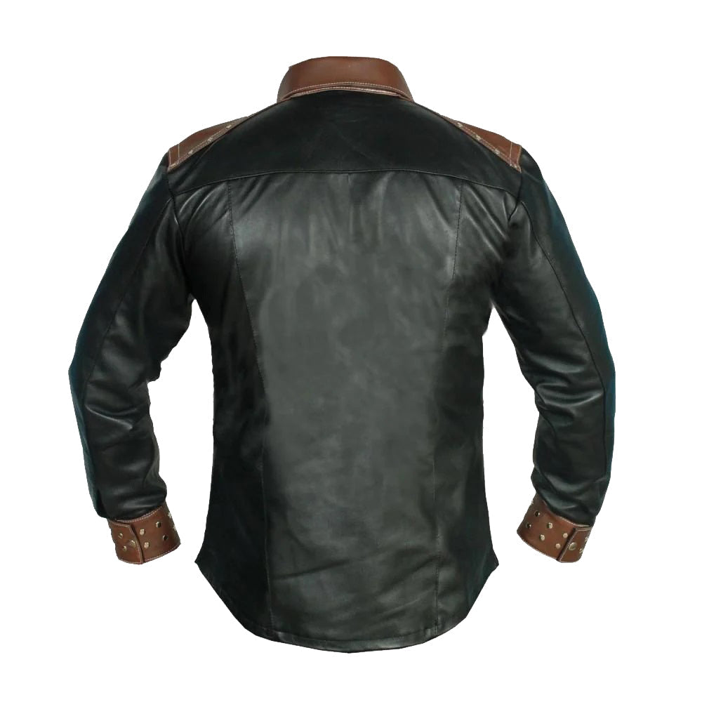 Cowboy Black Leather Shirt