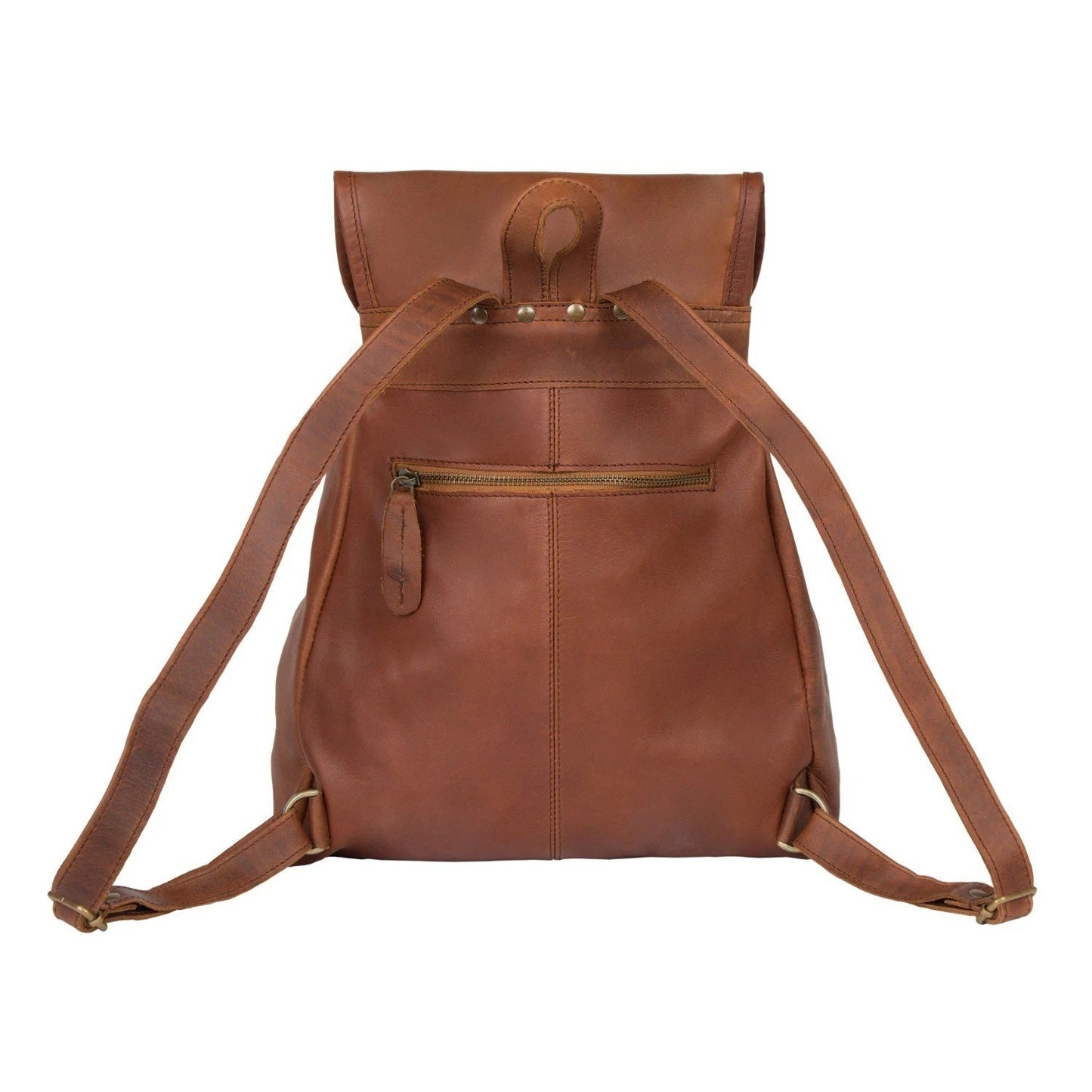 Grain Leather Backpack in Brown