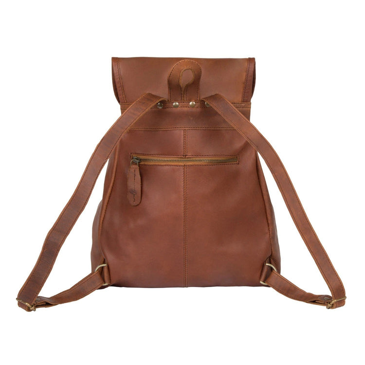 Grain Leather Backpack in Brown