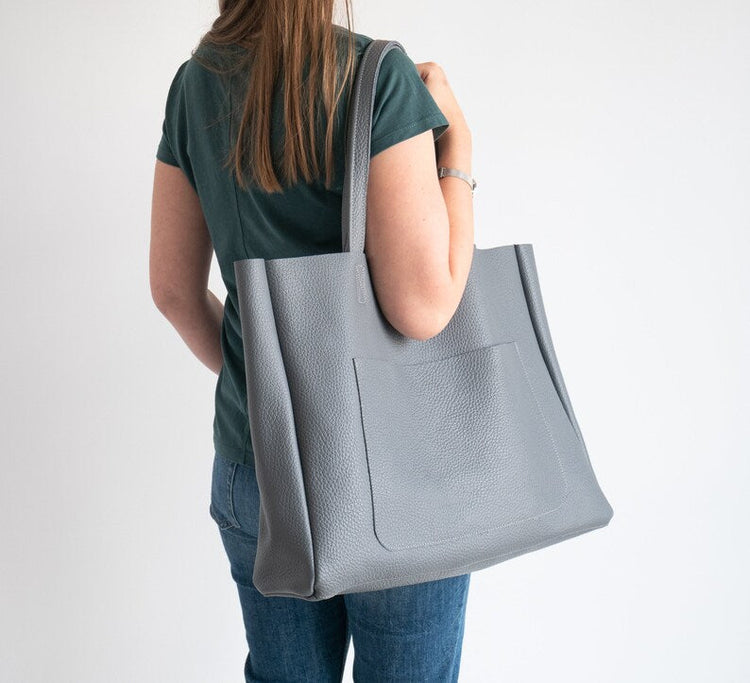 Gray Oversize Shopper Bag